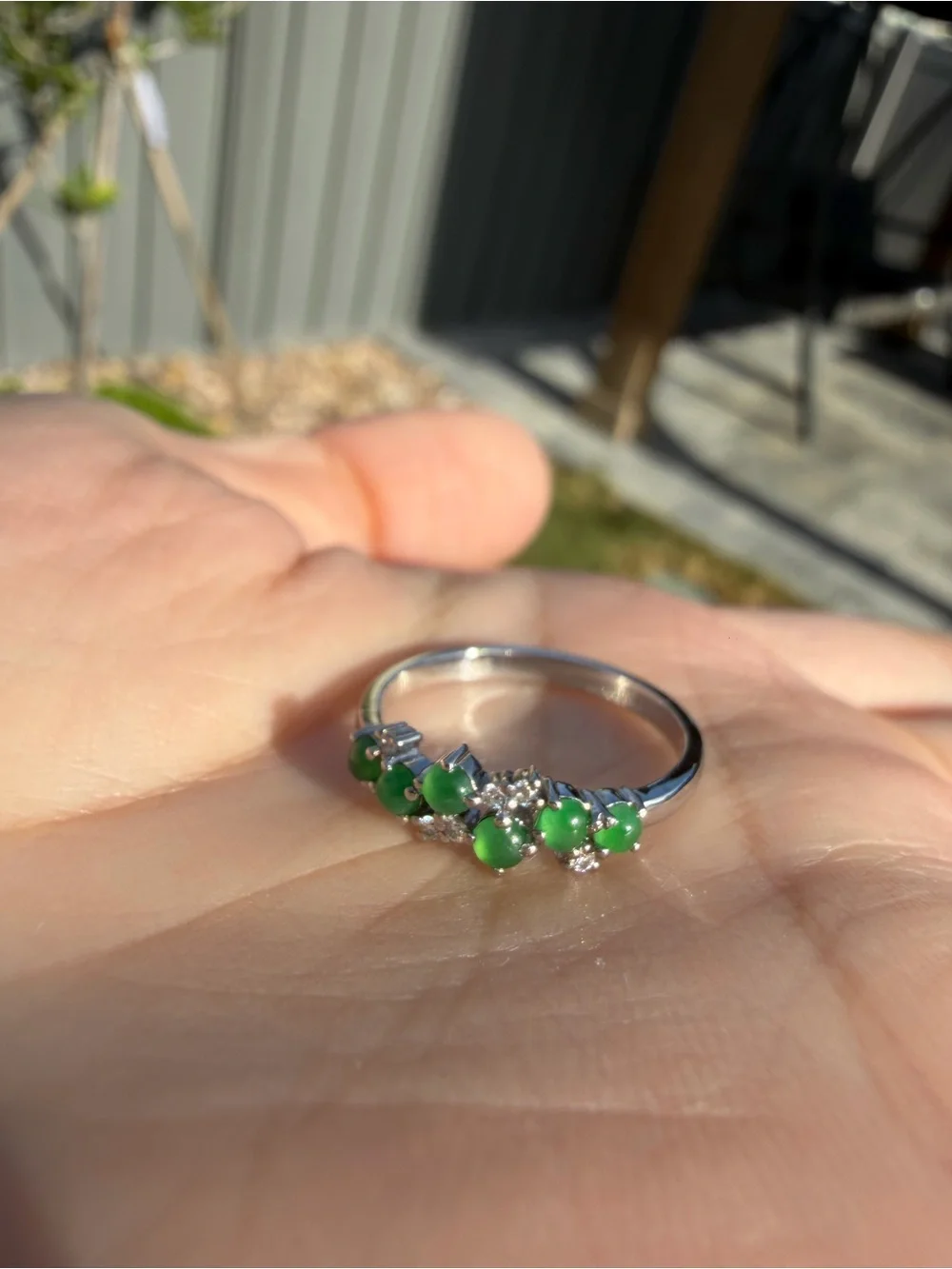 Certified New Natural Type A Burmese Icy Bright Green Jadeite Ring